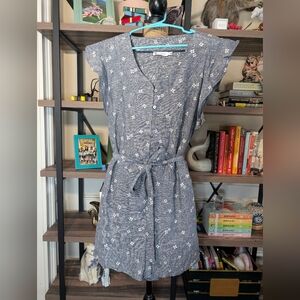 Carve Designs Blue Floral Midi Romper